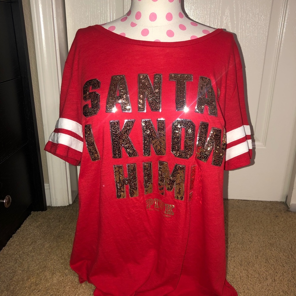 VS PINK bling Xmas tee! BRAND NEW w/tags!!!